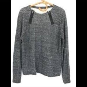 𝅺J Brand zippered sweatshirt leather detail size S